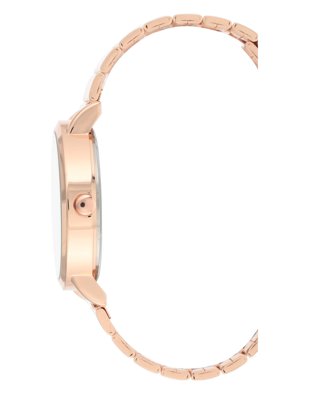 Nine West Crystal Accented Stainless Steel Bracelet Watch