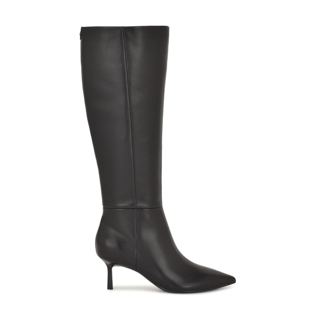 nine west Kimdee 9X9 Knee High Wide Calf Leather Boots