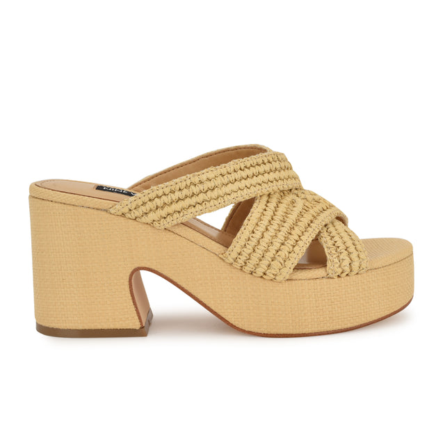 nine west Bemay Platform Slide Sandals