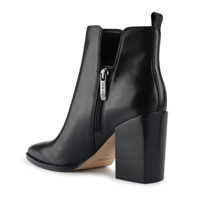 Nine West Birds Block Heel Leather Booties