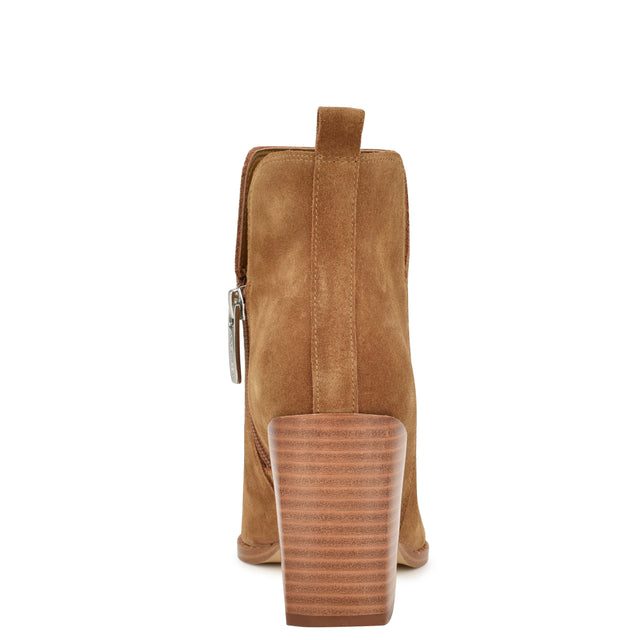 Nine West Birds Block Heel Leather Booties