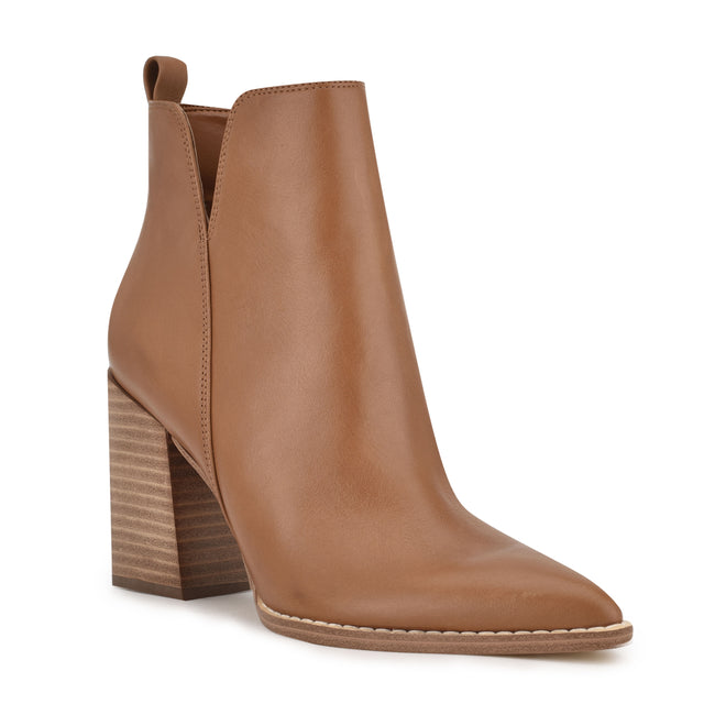 Nine West Birds Block Heel Leather Booties