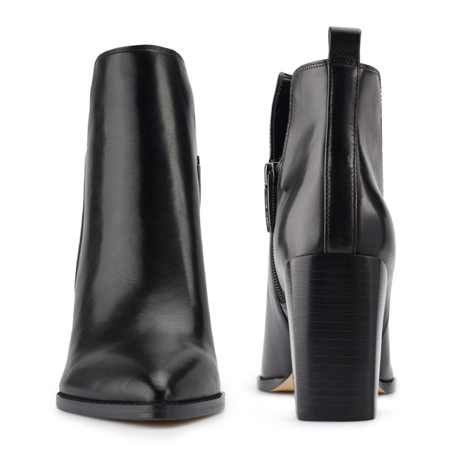 Nine West Birds Block Heel Leather Booties