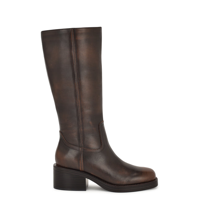 nine west Broklyn Block Heel Casual Leather Boots