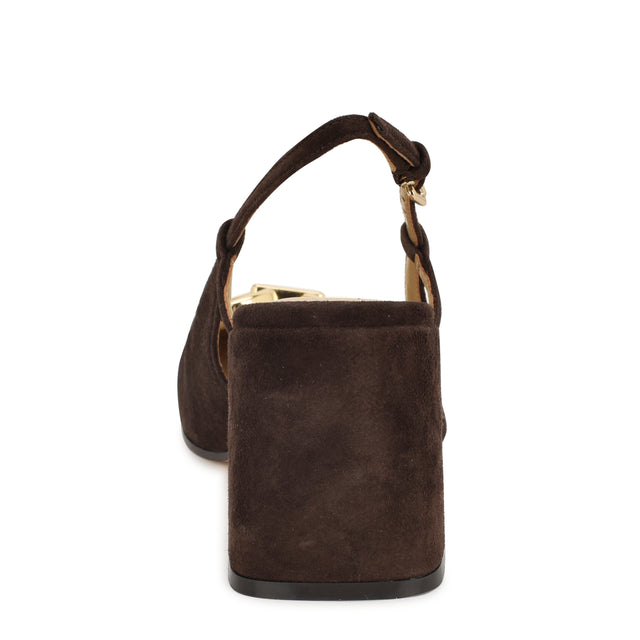 Nine West Cast Leather Block Heel Slingback Pumps