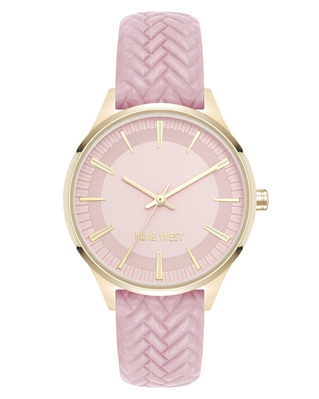 nine west Chevron Pattern Strap Watch
