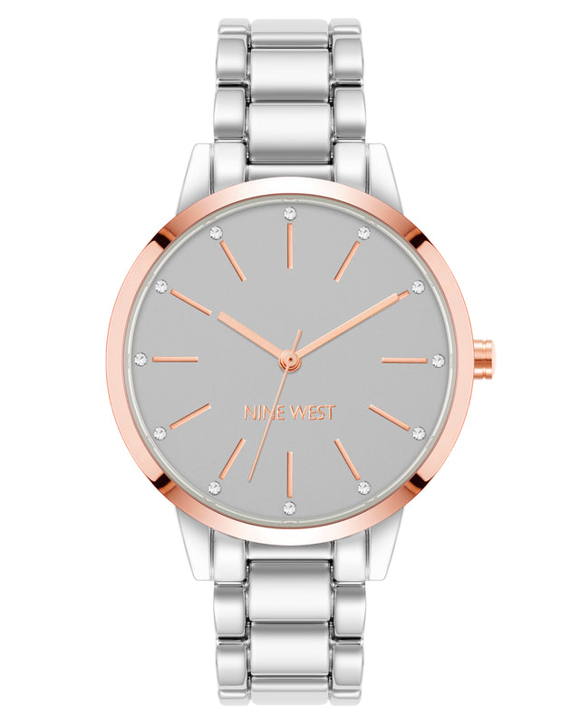 nine west Crystal Accented Bracelet Watch