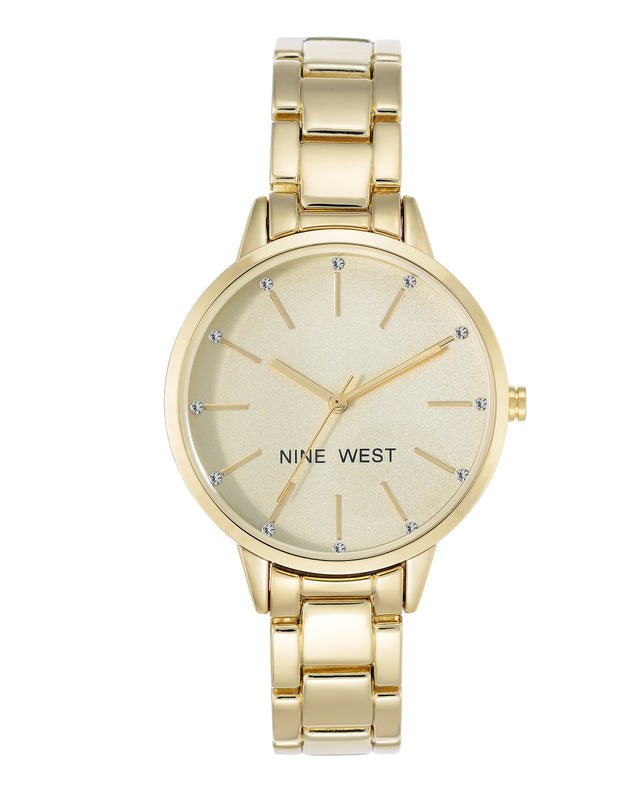 nine west Crystal Accented Bracelet Watch