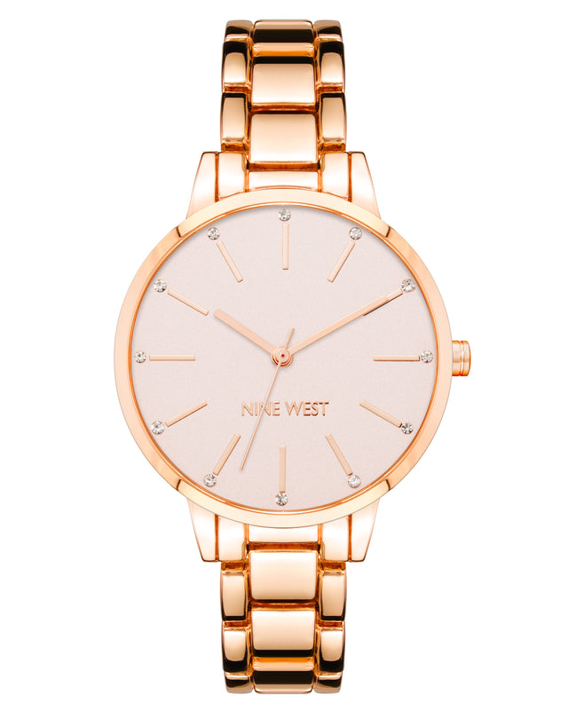 nine west Crystal Accented Bracelet Watch