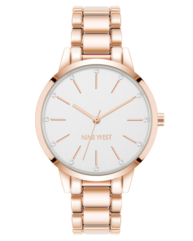 nine west Crystal Accented Bracelet Watch