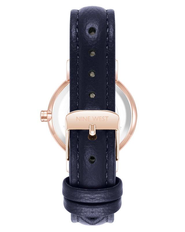 Nine West Crystal Accented Dial Strap Watch