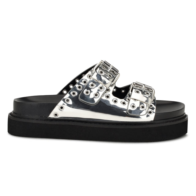 nine west Eleny Buckle Slide Sandals