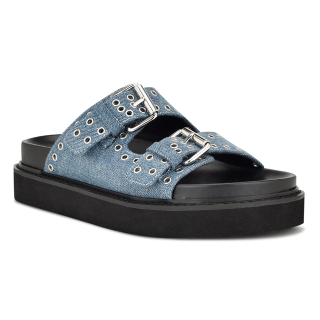 Nine West Eleny Buckle Slide Sandals