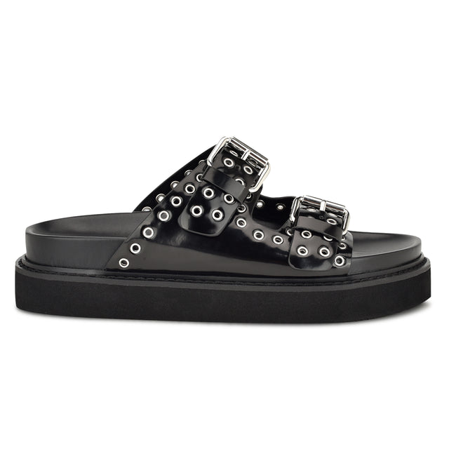 nine west Eleny Buckle Slide Sandals