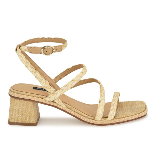 nine west Emolly Raffia Block Heel Sandals
