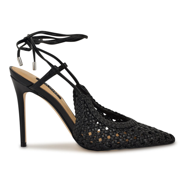 nine west Fessla Woven Ankle Wrap Pumps