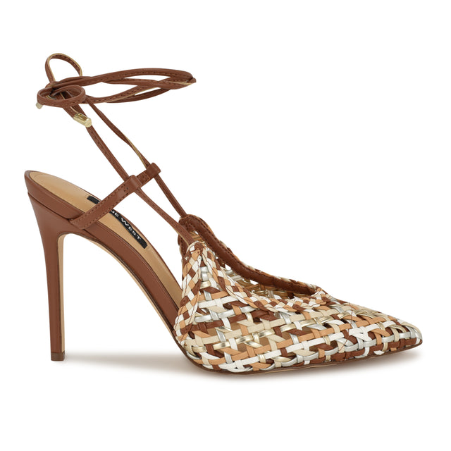 nine west Fessla Woven Ankle Wrap Pumps