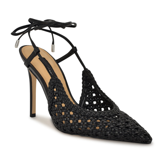 Nine West Fessla Woven Ankle Wrap Pumps