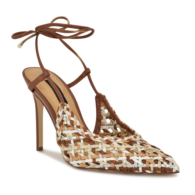 Nine West Fessla Woven Ankle Wrap Pumps
