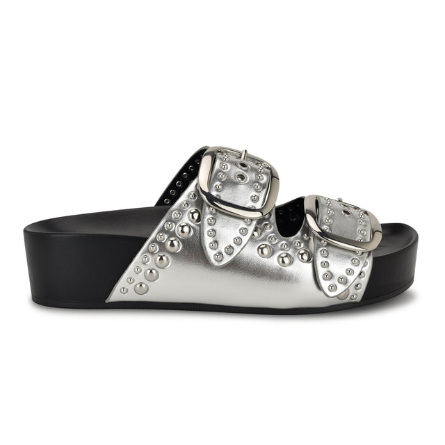 nine west Flinne Studded Footbed Sandals
