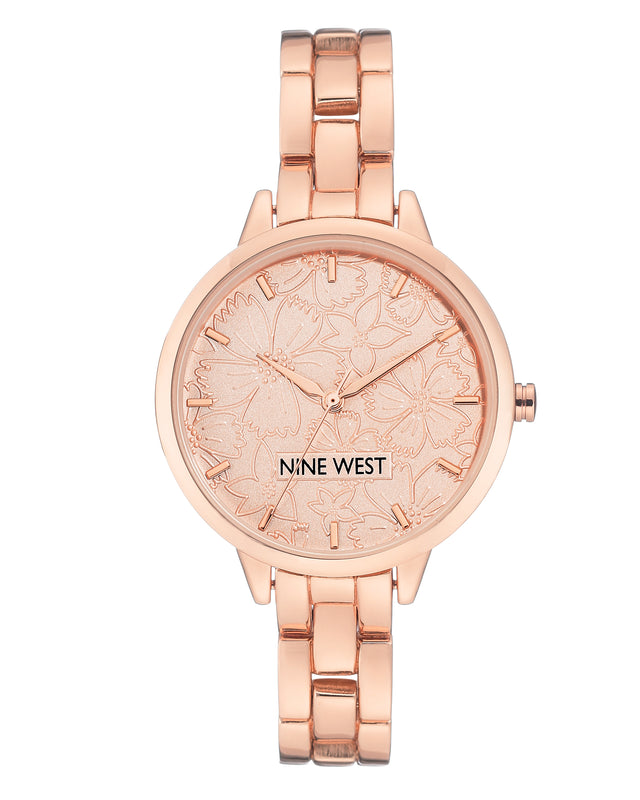 nine west Floral Dial Bracelet Watch