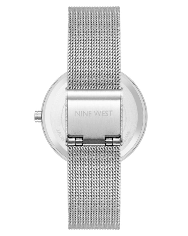 Nine West Floral Dial Mesh Bracelet Watch
