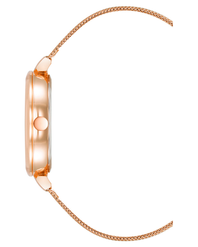 Nine West Floral Dial Mesh Bracelet Watch