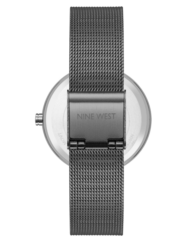 Nine West Floral Dial Mesh Bracelet Watch