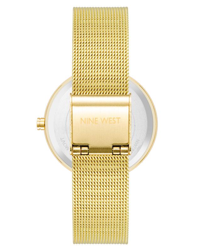 Nine West Floral Dial Mesh Bracelet Watch