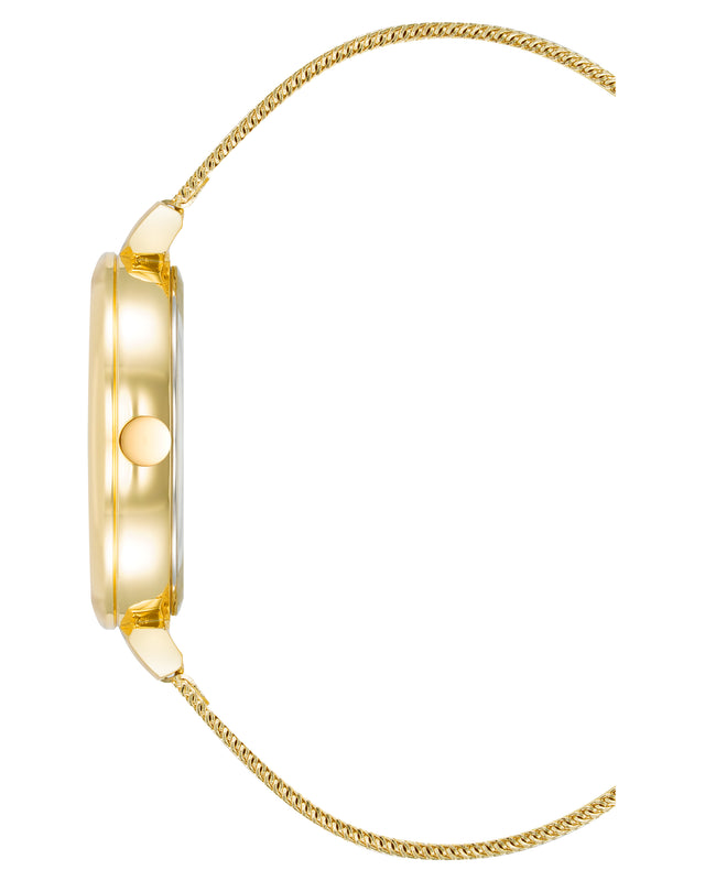 Nine West Floral Dial Mesh Bracelet Watch