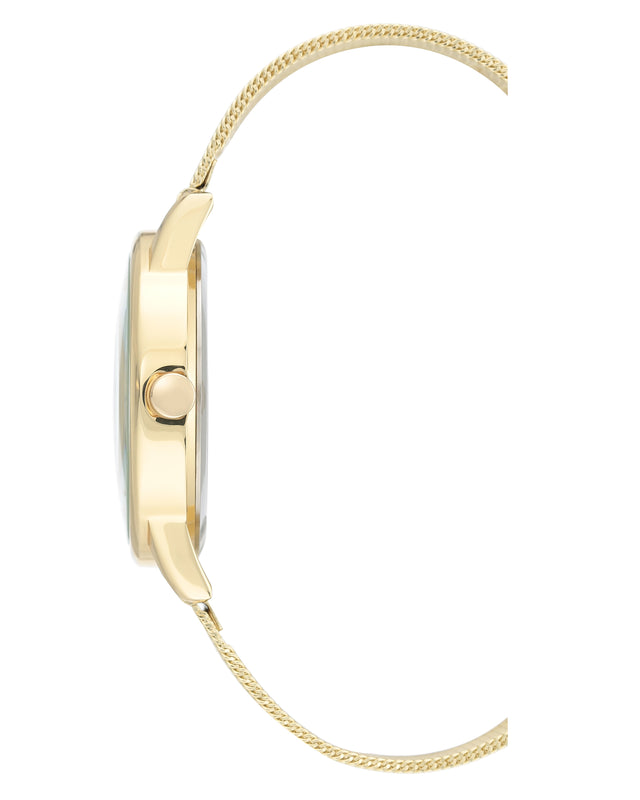 Nine West Floral Dial Mesh Bracelet Watch