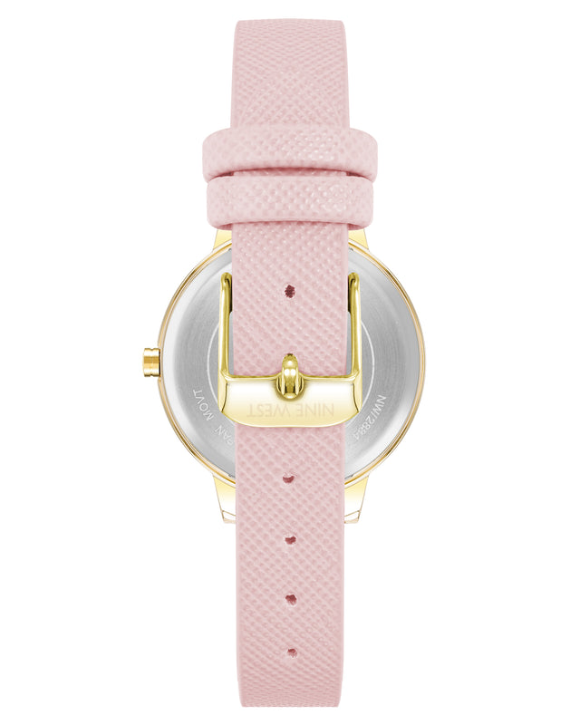 Nine West Floral Dial Saffiano Strap Watch