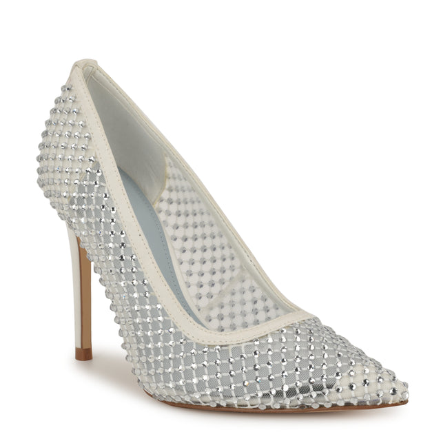 Nine West Freshe Rhinestone Mesh Pumps