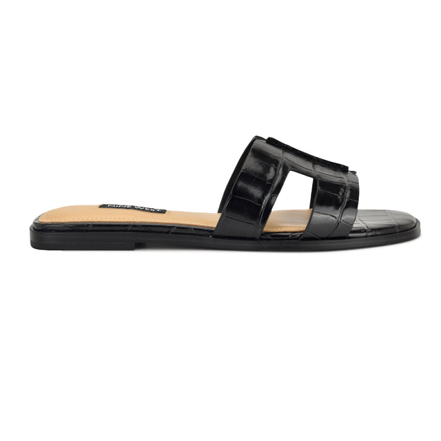 nine west Giny Slip-On Flat Studded Sandals