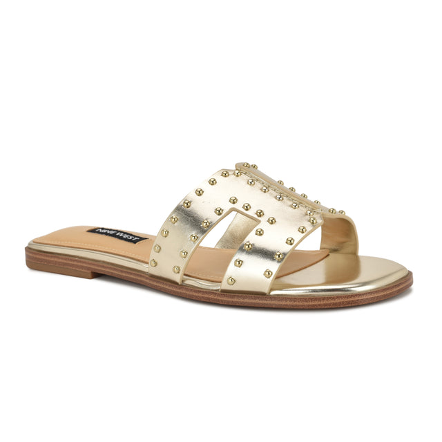 Nine West Giny Slip-On Flat Studded Sandals
