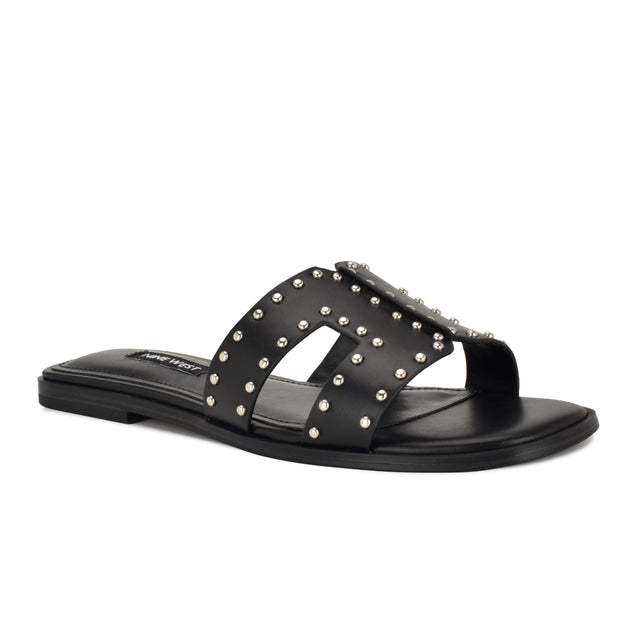 Nine West Giny Slip-On Flat Studded Sandals