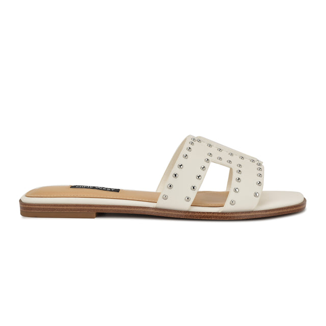 nine west Giny Slip-On Flat Studded Sandals