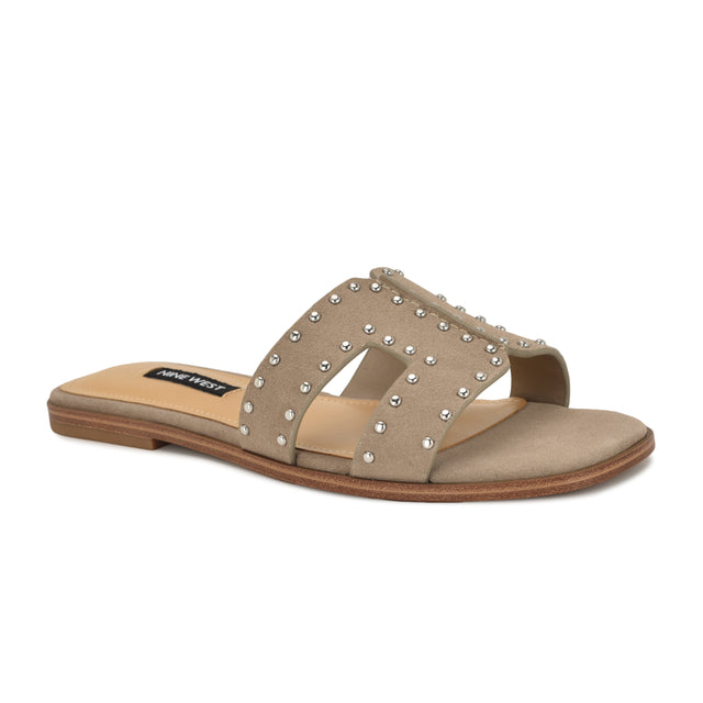 Nine West Giny Slip-On Flat Studded Sandals