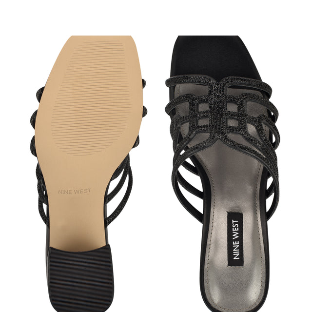Nine West Grassa Block Heel Embellished Sandals