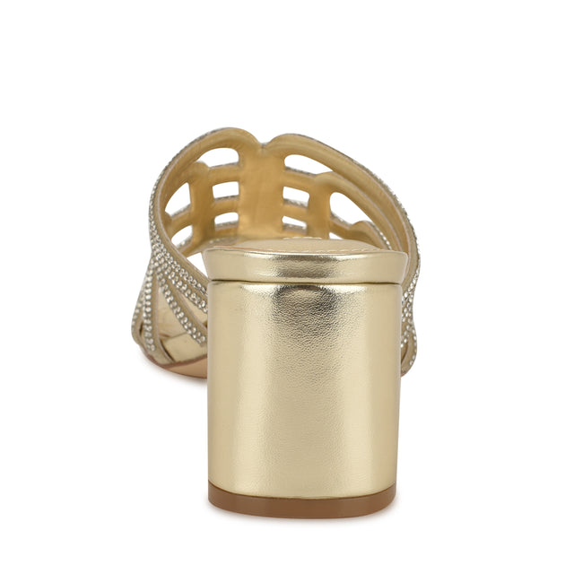 Nine West Grassa Block Heel Embellished Sandals