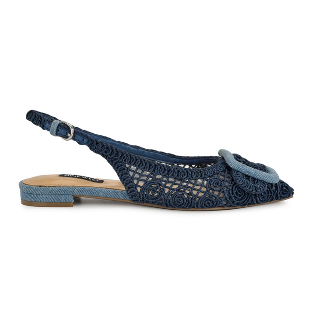 nine west Jasser Woven Slingback Flats
