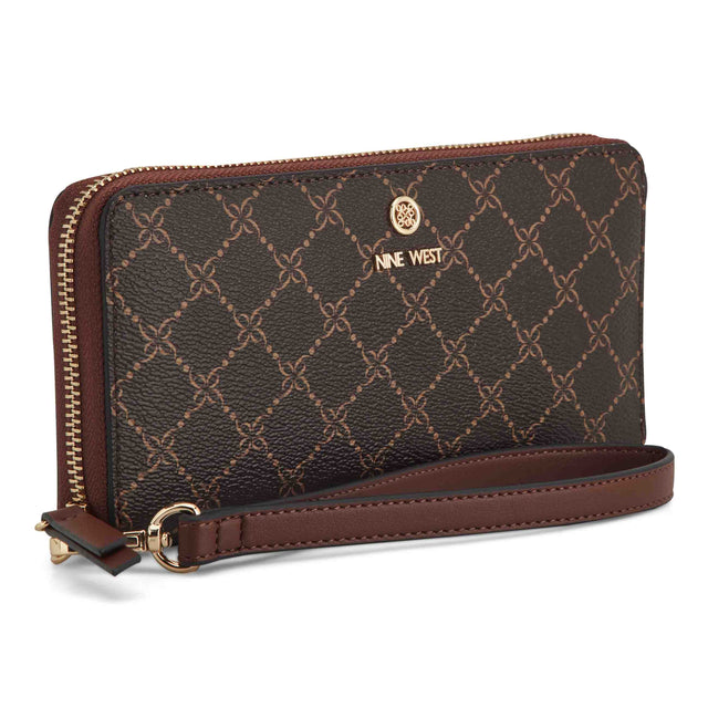 Nine West Lockup 9S Zip Around With Wristlet