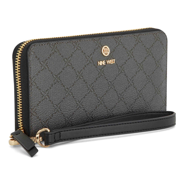 Nine West Lockup 9S Zip Around With Wristlet