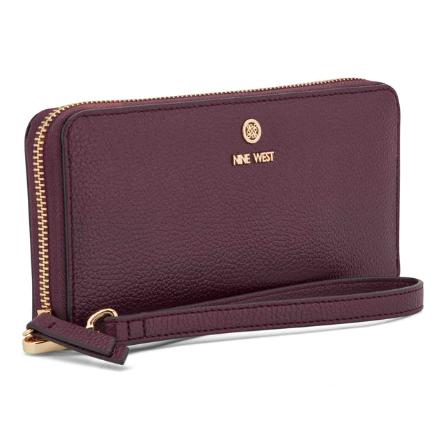 Nine West Lockup 9S Zip Around With Wristlet