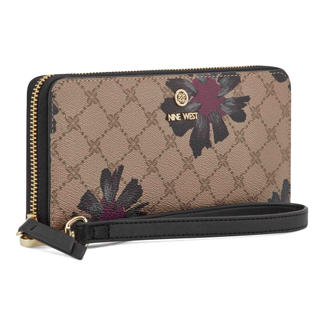 Nine West Lockup 9S Zip Around With Wristlet