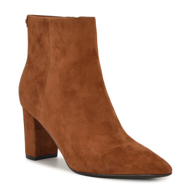 Nine West Lorela 9X9 Block Heel Leather Booties