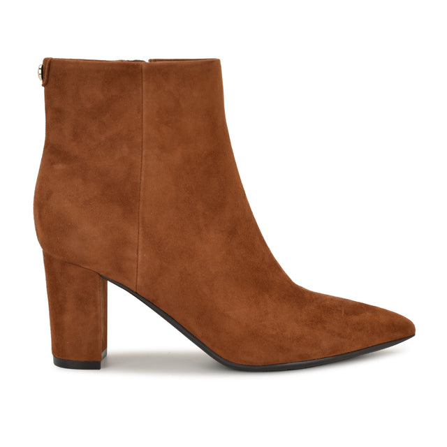 nine west Lorela 9X9 Block Heel Leather Booties