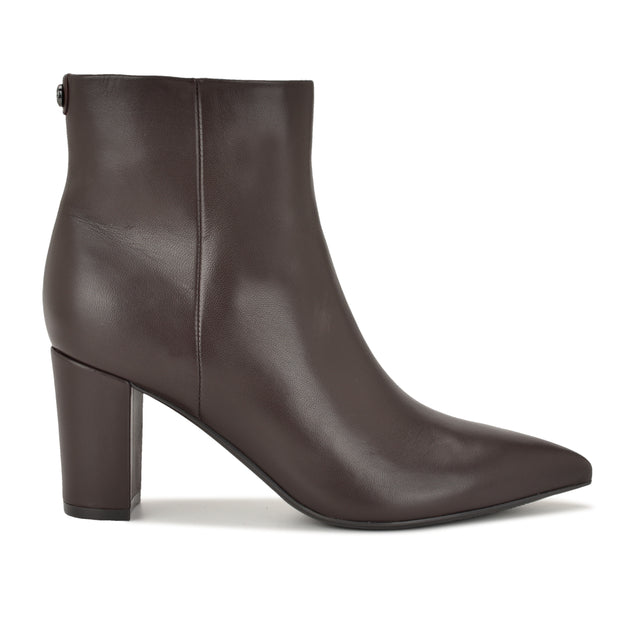 nine west Lorela 9X9 Block Heel Leather Booties