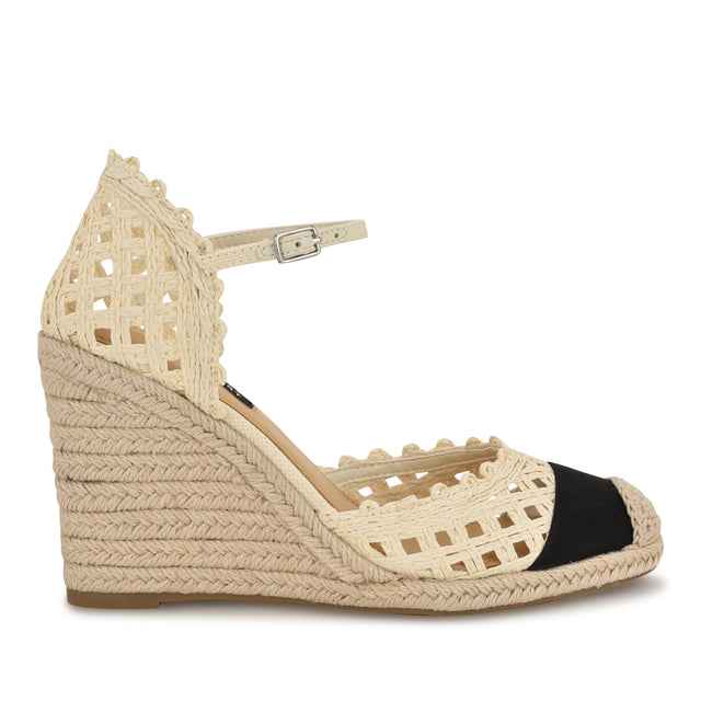 nine west Mckinly Cap Toe Espadrille Wedges