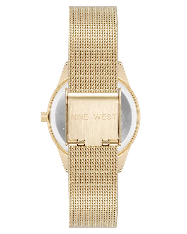 Nine West Mesh Bracelet Watch With Color Bezel